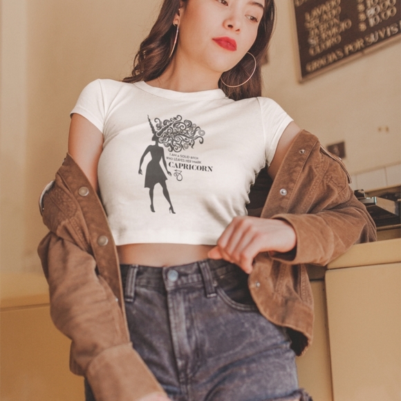 Bad Bitch Zodiac Tops - Womens crop tee-Capricorn